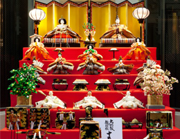 安藤人形店の雛人形を京都ブライトンホテルに展示